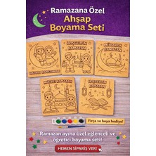 🎨 Ramazan’a Özel Ahşap Boyama Seti – Eğlenceli ve Eğitici Çocuk Aktivite Kiti | Fırça & Boya Hediyeli