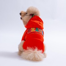 Pawstar Turuncu Bronx Brave Köpek Hoodie Köpek Sweat Köpek Kıyafeti Kedi Kıyafeti