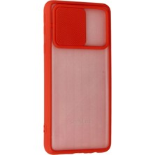 Newface Samsung Galaxy A01 Core Kılıf Palm Buzlu Kamera Sürgülü Silikon - Kırmızı