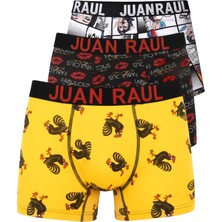 Rizzup Çok Renkli Erkek Boxer 3’lü Set Pamuklu Likralı Desenli & Renkli Boxer 2603127