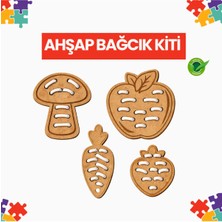 Eding Çocuklar Için Ahşap Meyveler Mantar Havuç Boyama Bağcık Kiti Montessori Çocuk Gelişim El Sanatları