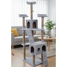 Missidea Cat City Yeni Rezidans Kedi Oyun Evi ve Tırmalama Gri