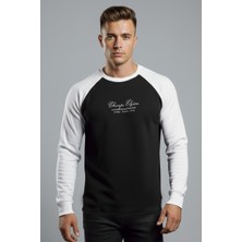 Rizzup Erkek Siyah Fitilli Şardonlu Sweatshirt - Pamuklu, Likralı, Rahat Kalıp Sweatshirt 2601510
