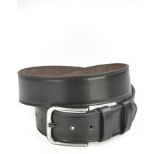 Rizzup Erkek Siyah 4,5 cm Eninde Kenarları Desenli Tokalı Suni Deri Kot Kemeri 2402609