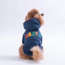 Pawstar Lacivert Bronx Brave Köpek Hoodie Köpek Sweat Köpek Kıyafeti Kedi Kıyafeti