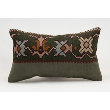 Kilim Wholesale El Yapımı Kilimden Yapılmış Vintage Kırlent Kılıfı, Yün, 30X50 cm
