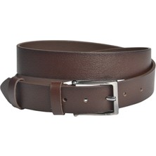 Rizzup Erkek Kahve Hakiki Deri Klasik Kemer 3,5 cm Kumaş Pantolon Kemeri 2502635