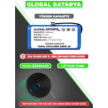 Global Batarya Tefal RG6875 X-Plorer Serie 20 Uyumlu Robot Süpürge Bataryası 14.4V 2600MAH Pil (Orijinal Kapasite)