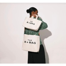 Ges Shop Kadın Beyaz Kanvas Büyük Boy Trend El Omuz Çanta