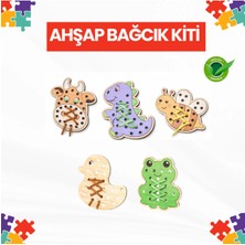Eding Çocuklar Için Ahşap Hayvanlar Boyama Bağcık Kiti El Işi Kiti Montessori Çocuk Gelişim El Sanatları