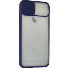 Newface iPhone 6 Plus Kılıf Palm Buzlu Kamera Sürgülü Silikon - Lacivert