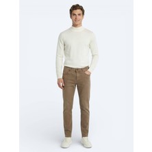 Kip Hardal Slim Fit Denim Pamuk Karışımlı Pantolon
