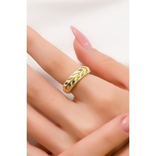 Mineli Yaprak Desenli Yüzük 22 Ayar A064928