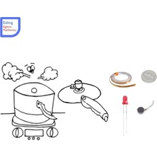 Eding Mini Proje Mutfak Düdüklü Tencere Titreşimli Kağıt Devre Kiti -Stem, Bakır Folyo Iletken Bant LED