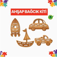 Eding Çocuklar Için Ahşap Araçlar Roket Araba Boyama Bağcık Kiti Montessori Çocuk Gelişim El Sanatları