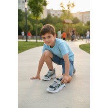 Enoch Ortopedik Çocuk Spor Ayakkabı Cırtlı ve Bağcıklı Esnek Taban