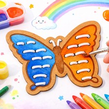 Eding Çocuklar Için Ahşap 20 Adet Kelebek Ahşap Boyama El Sanatları Tasarım Montessori Çocuk Gelişim Kiti