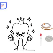 Eding Mini Proje Diş Sağlığı Boyama Kağıt Devre Kiti -Çoçuk , Stem, Bakır Folyo Iletken Bant Led, Pil
