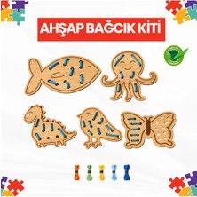 Eding Çocuklar Için Ahşap Hayvanlar Boyama Bağcık Kiti El Işi Montessori Çocuk Gelişim El Sanatı Boyama