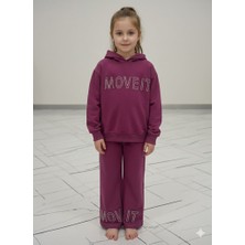 Yağmur Giyim Taskids2i Move It Yazılı 2 Ip Kumaş %100 Pamuk Kız Çocuk Eşofman Takımı 6-13 Yaş 31369