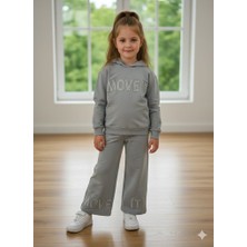 Yağmur Giyim Taskids2i Move It Yazılı 2 Ip Kumaş %100 Pamuk Kız Çocuk Eşofman Takımı 6-13 Yaş 31369