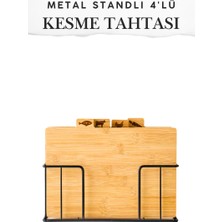 Penthouse Bambu 4'lü Kesme Tahtası Seti Naturel ( 20X30X5,5 cm )