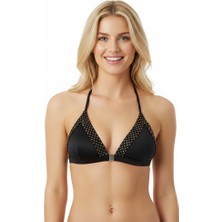 Bonbon Kadın Balensiz Desteksiz Önden Kapama ve Sırt Detaylı Saten Kumaş Siyah Renk Sütyen BB2320