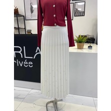 2k Taşlı Pliseli Etek