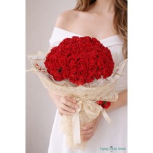 Yapay Çiçek Sitesi Yapay Kız Isteme Çiçeği Özel Gün Buketi 101 Güllü Model 11