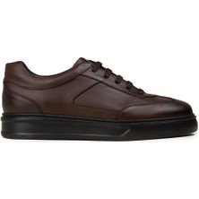 Deery Erkek Kahverengi Hakiki Deri Sneaker Ayakkabı - 02015MKHVE01