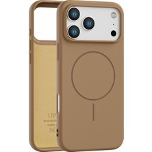 Fenza iPhone 17 Pro Max Uyumlu İçi Kadife Magsafe Wireless Şarz Özellikli Camel Renkli Telefon Kılıfı