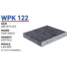 Wunder Filter Vw Polo 1,6 Tdı (Karbonlu) Uyumlu Polen Filtresi Wpk 122
