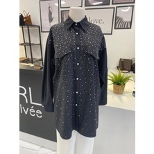 2k Siyah Taşlı Gömlek