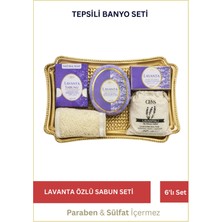 Lawin 5'li Hediye Banyo Seti – 4 Adet Lavantalı Sabun - 1 Adet Süngerli Sabun ve Kabak Lifli Keseli