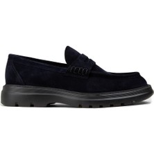 Deery Erkek Hakiki Süet Lacivert Loafer Ayakkabı - 02006MLCVE01