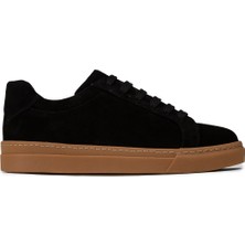 Deery Erkek Hakiki Süet Siyah Sneaker Ayakkabı - 02018MSYHC03