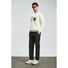 Lufian Erkek Shadow Kırık Beyaz Sweatshirt 112030174