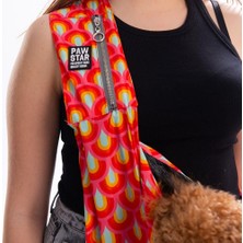 Pawstar Lisbon Sunset Kırmızı Gökkuşağı Desenli Crossbody Çanta Çapraz Kedi Köpek Taşıma Çantası