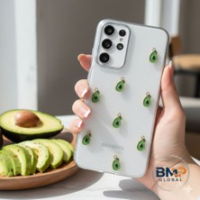 Avakado Desenli Telefon Kılıfı+Samsung A36/A56 Uyumlu Şeffaf Sert Plastik