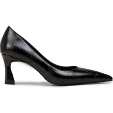Deery Kadın Siyah Krokodil Desenli Orta Topuk Stiletto - V4030ZSYHM01