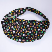 Pawstar Osaka Smile Siyah Emoji Desenli Crossbody Çanta Çapraz Kedi Köpek Taşıma Çantası