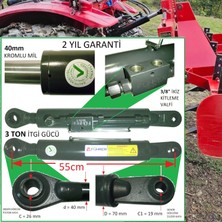 Führer 3 Ton - 55CM Traktör Ortakol - Hidrolik Silinder - 19MM Silinder Kafa, 3 Ton - 55CM Tractor Toplift Hydraulic Cylinder - 19MM Cylinder Head