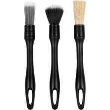 Carsense 3'lü Premium Detay Fırçası Seti Siyah Kimyasala Dayanıklı Fırça