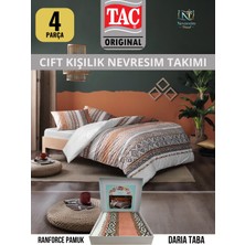 Taç Daria Taba Ranforce Çift Kişilik Nevresim Takımı 200X220 cm