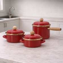 Arow Bloom 3’lü Midi Tencere Seti Kırmızı