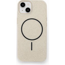 Vissona iPhone 14 Uyumlu Telefon Kılıfı Magsafe Wireless Şarj Özellikli Simli Lüks Silikon Kılıf