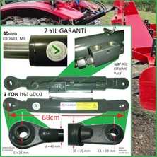 Führer 3 Ton - 65CM Traktör Ortakol - Hidrolik Silider - 19MM Silinder Kafa, 3 Ton - 65CM Toplift Hydraulic Cylinder With 19MM Cylinder Head