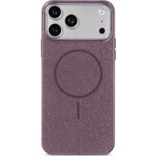 Vissona iPhone 17 Pro Max Uyumlu Telefon Kılıfı Magsafe Wireless Şarj Özellikli Simli Lüks Silikon Kılıf