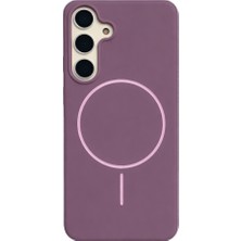 Vissona Samsung Galaxy S24 Uyumlu Içi Kadife Magsafe Wireless Şarj Özellikli Gül Kurusu Renkli Telefon Kılıfı