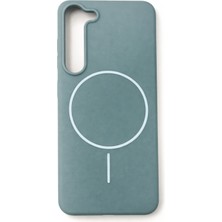 Vissona Samsung Galaxy S23 Uyumlu Içi Kadife Magsafe Wireless Şarz Özellikli Mint Yeşil Renkli Telefon Kılıfı